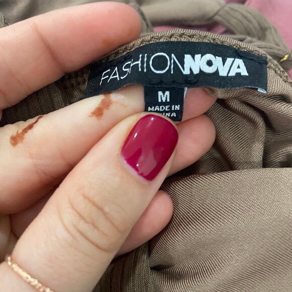 Fashion Nova Brown Ribbed Bodysuit Tank Size Medium - Picture 2 of 4